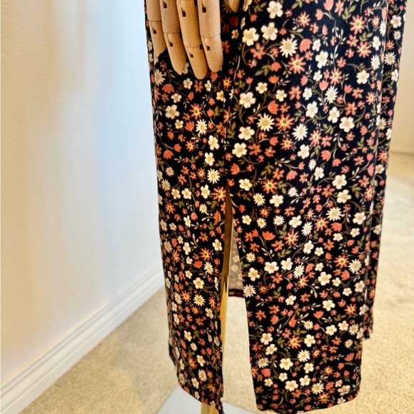Brown Black Flower Midi Dress - Picture 7 of 16